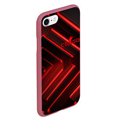 Чехол iPhone 7/8 матовый Red neon CS GO, цвет: 3D-малиновый — фото 2