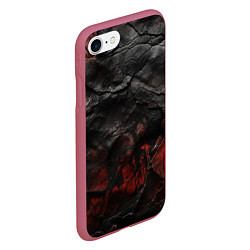 Чехол iPhone 7/8 матовый Текстура из кожи, цвет: 3D-малиновый — фото 2