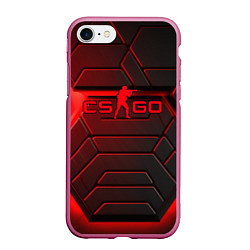 Чехол iPhone 7/8 матовый Red neon CS GO, цвет: 3D-малиновый