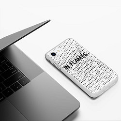 Чехол iPhone 7/8 матовый In Flames glitch на светлом фоне: символ сверху, цвет: 3D-белый — фото 2