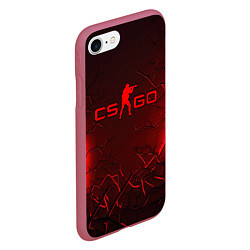 Чехол iPhone 7/8 матовый CSGO logo dark red, цвет: 3D-малиновый — фото 2