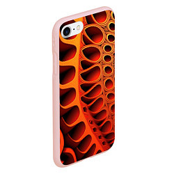 Чехол iPhone 7/8 матовый Объемная оранжевая абстракция, цвет: 3D-светло-розовый — фото 2