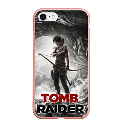 Чехол iPhone 7/8 матовый Rise of the tomb rider, цвет: 3D-светло-розовый