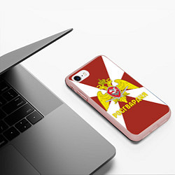 Чехол iPhone 7/8 матовый Росгвардия - герб, цвет: 3D-светло-розовый — фото 2