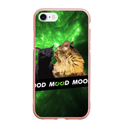 Чехол iPhone 7/8 матовый Mood - коты из ТикТок, цвет: 3D-светло-розовый