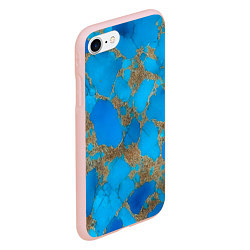 Чехол iPhone 7/8 матовый Голубая яшма, цвет: 3D-светло-розовый — фото 2
