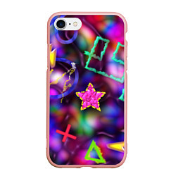 Чехол iPhone 7/8 матовый Праздничный street-art со звёздочкой, цвет: 3D-светло-розовый