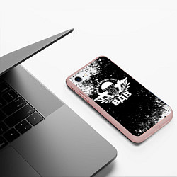 Чехол iPhone 7/8 матовый Никто кроме нас - черно-белый, цвет: 3D-светло-розовый — фото 2
