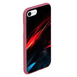 Чехол iPhone 7/8 матовый Red black abstract, цвет: 3D-малиновый — фото 2