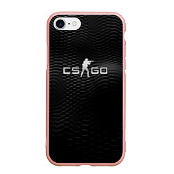 Чехол iPhone 7/8 матовый CS GO silver logo, цвет: 3D-светло-розовый