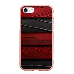 Чехол iPhone 7/8 матовый Black red texture, цвет: 3D-светло-розовый