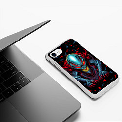 Чехол iPhone 7/8 матовый Инопланетный монстр, цвет: 3D-белый — фото 2