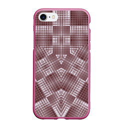 Чехол iPhone 7/8 матовый В коричневых тонах геометрический узор, цвет: 3D-малиновый