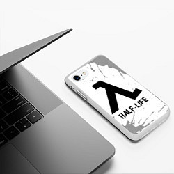 Чехол iPhone 7/8 матовый Half-Life glitch на светлом фоне, цвет: 3D-белый — фото 2