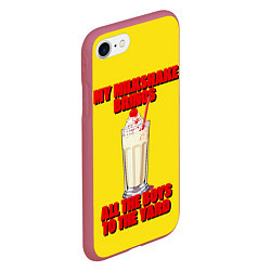 Чехол iPhone 7/8 матовый Молочный коктейль - Фаст Фуд, цвет: 3D-малиновый — фото 2