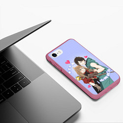Чехол iPhone 7/8 матовый Моя любовь 999 уровня к Ямаде - персонажи игры, цвет: 3D-малиновый — фото 2