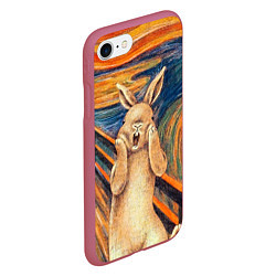 Чехол iPhone 7/8 матовый Картина Крик - кролик, цвет: 3D-малиновый — фото 2