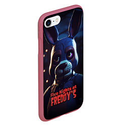 Чехол iPhone 7/8 матовый Five Nights at Freddys Bonnie, цвет: 3D-малиновый — фото 2