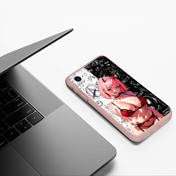 Чехол iPhone 7/8 матовый Зеро ту в купальнике - Любимый во франксе, цвет: 3D-светло-розовый — фото 2