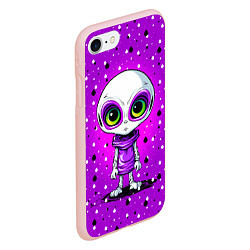 Чехол iPhone 7/8 матовый Alien - purple color, цвет: 3D-светло-розовый — фото 2