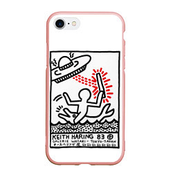 Чехол iPhone 7/8 матовый Кейт Харинг - 83, цвет: 3D-светло-розовый