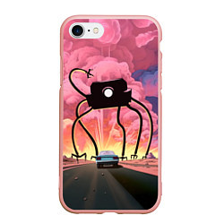 Чехол iPhone 7/8 матовый Робокалипсис, цвет: 3D-светло-розовый