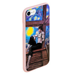 Чехол iPhone 7/8 матовый Берсерк и небо Ван Гога, цвет: 3D-светло-розовый — фото 2