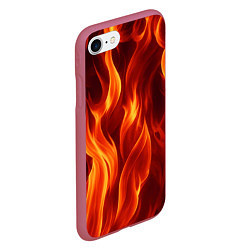 Чехол iPhone 7/8 матовый Пламя огня, цвет: 3D-малиновый — фото 2