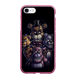 Чехол iPhone 7/8 матовый Five Nights at Freddys, цвет: 3D-малиновый