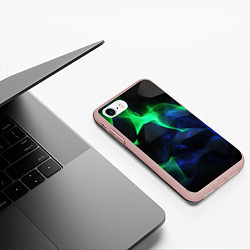 Чехол iPhone 7/8 матовый Неоновая лава из плит, цвет: 3D-светло-розовый — фото 2