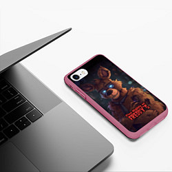 Чехол iPhone 7/8 матовый Медведь Фреди, цвет: 3D-малиновый — фото 2