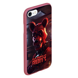 Чехол iPhone 7/8 матовый Five Nights at Freddys Mangle, цвет: 3D-малиновый — фото 2