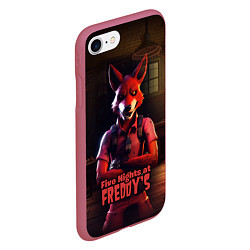 Чехол iPhone 7/8 матовый Five Nights at Freddys Mangle, цвет: 3D-малиновый — фото 2