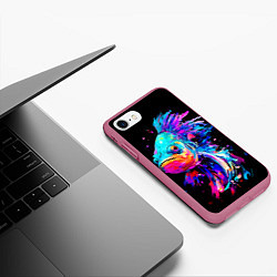 Чехол iPhone 7/8 матовый Бета рыба, цвет: 3D-малиновый — фото 2