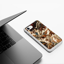 Чехол iPhone 7/8 матовый Дамы и цветы классицизм, цвет: 3D-белый — фото 2
