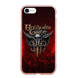 Чехол iPhone 7/8 матовый Baldurs Gate 3 logo red