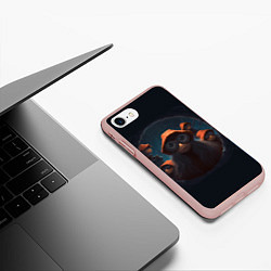 Чехол iPhone 7/8 матовый Смотрящие через люк, цвет: 3D-светло-розовый — фото 2