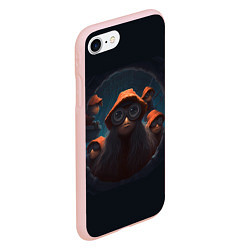 Чехол iPhone 7/8 матовый Смотрящие через люк, цвет: 3D-светло-розовый — фото 2