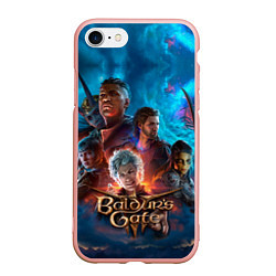 Чехол iPhone 7/8 матовый Baldurs Gate 3 персонажи, цвет: 3D-светло-розовый