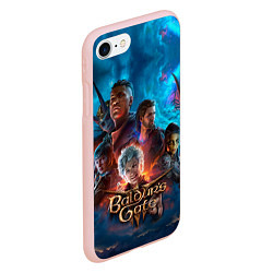 Чехол iPhone 7/8 матовый Baldurs Gate 3 персонажи, цвет: 3D-светло-розовый — фото 2