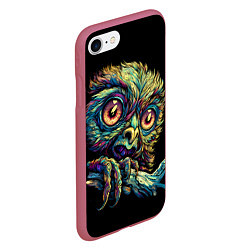 Чехол iPhone 7/8 матовый Психоделический тамарин, цвет: 3D-малиновый — фото 2