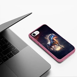 Чехол iPhone 7/8 матовый Звездный скакун, цвет: 3D-малиновый — фото 2