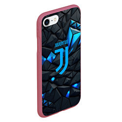 Чехол iPhone 7/8 матовый Blue logo Juventus, цвет: 3D-малиновый — фото 2