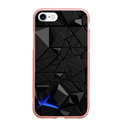 Чехол iPhone 7/8 матовый Черная объемная текстура, цвет: 3D-светло-розовый