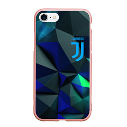 Чехол iPhone 7/8 матовый Juventus blue abstract logo, цвет: 3D-светло-розовый