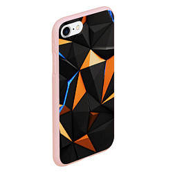 Чехол iPhone 7/8 матовый Оранжевые и черные элементы, цвет: 3D-светло-розовый — фото 2