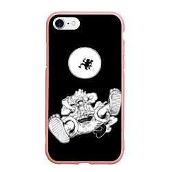 Чехол iPhone 7/8 матовый Луффи и гир 5 на луне, цвет: 3D-светло-розовый