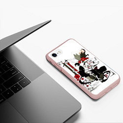 Чехол iPhone 7/8 матовый Дазай и Ацуши - бродячие псы, цвет: 3D-светло-розовый — фото 2