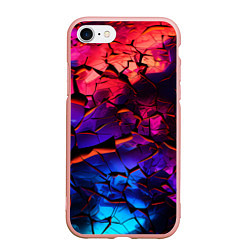 Чехол iPhone 7/8 матовый Светящаяся Земля, цвет: 3D-светло-розовый