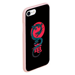 Чехол iPhone 7/8 матовый Дракон восходящего солнца, цвет: 3D-светло-розовый — фото 2